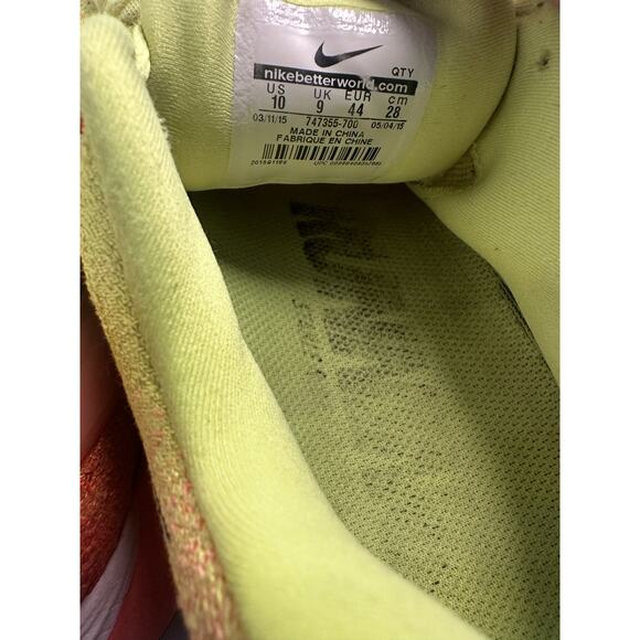 Nike LunarGlide 7 Men’s Size 10 Volt Yellow Orange Running Shoes 747355-700 - Picture 7 of 9